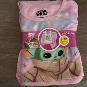 Star Wars Pink and Green Baby Yoda Pajama Set